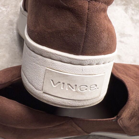 Vince Warren Brown Suede Slip On Platform Sneakers Womens Size 8.5 - Picture 15 of 15